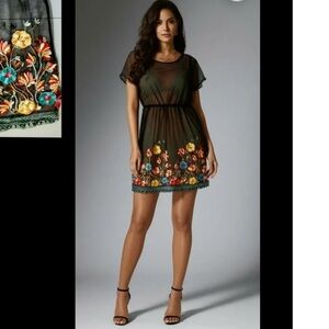 BloomChic Black and Pink Embellished Sheath Dress